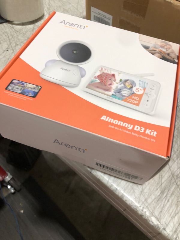 Photo 1 of ARENTI Baby Monitor WiFi 6 Smartphone App, 5-inch Wireless Display with Camera and Audio, Super Night Vision, Cry &Motion Detection, Temp & Humidity Sensor, 2-Way Talk (D3)