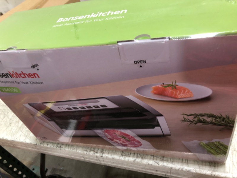 Photo 1 of Bonsenkitchen Vacuum Sealer Machine, Powerful Low-Noise Food Vacuum Sealer for High-Speed Continuous Working, Handle Locked Design, Built-in Cutter, 2 Bag Rolls + 100 PCS Vacuum Bags