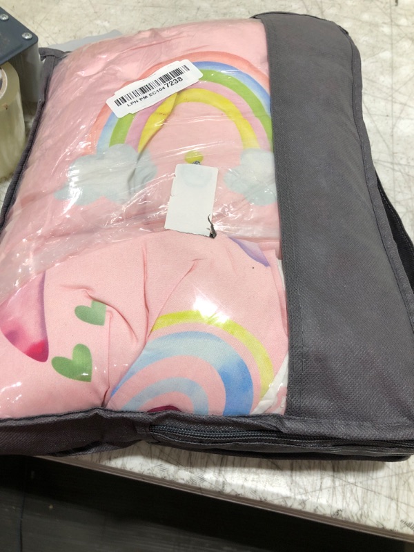 Photo 1 of URBONUR 4-Piece Toddler Bedding Set - Ultra Soft Colorful Rainbow Cloud Pink Girls Toddler Comforter Set - Include Comforter, Flat Sheet, Fitted Sheet and Reversible Pillowcase