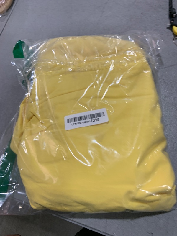 Photo 1 of OUGES Women's 2025 Summer Short Sleeve V-Neck Wrap Casual Party Dress with Pockets(Yellow,XL)