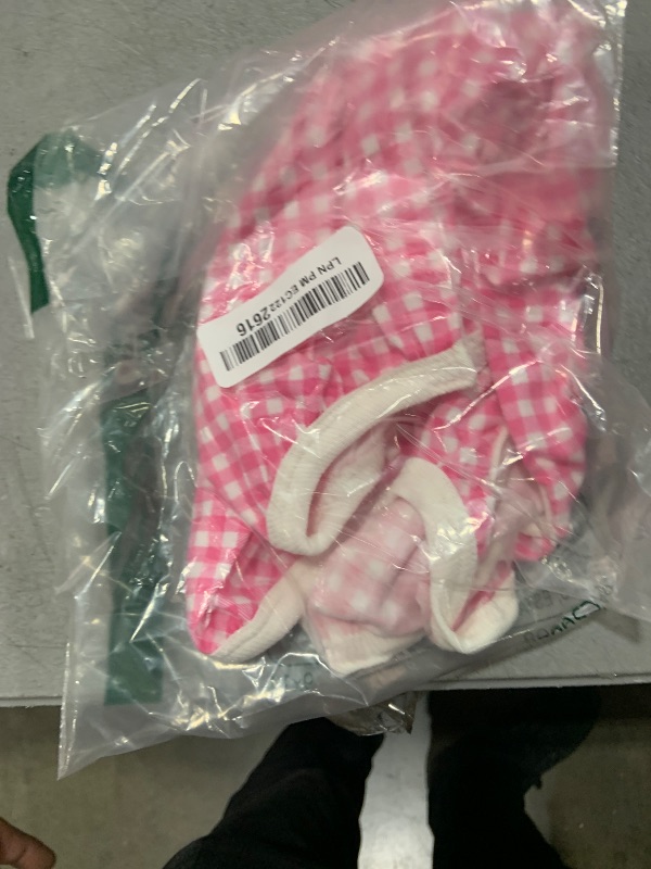 Photo 1 of Dog’s Recovery Suit Post Surgery Shirt for Puppy, Wound Protective Clothes for Little Animals(Pink White Plaid-XL)