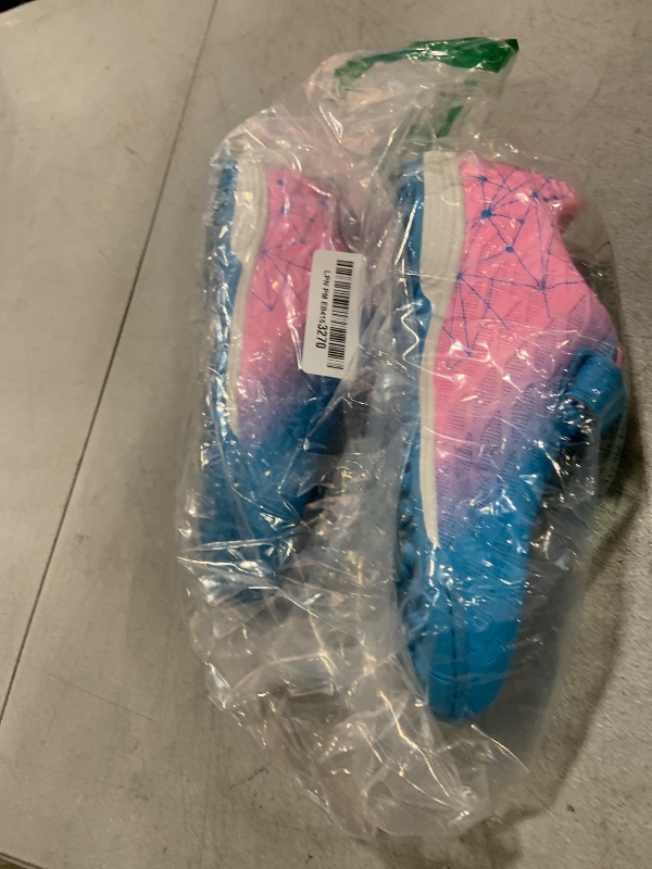 Photo 1 of brooman Kids Indoor Soccer Shoes Boys Girls Soccer Cleats Athletic Turf Shoes (3.5,Blue Pink)