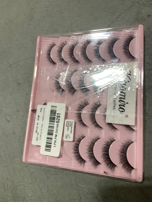 Photo 1 of Natural Lashes 10mm Wispy False Eyelashes Natural Look Faux Mink Wispies Eyelashes Soft Strip Lashes Pack by Kiromiro