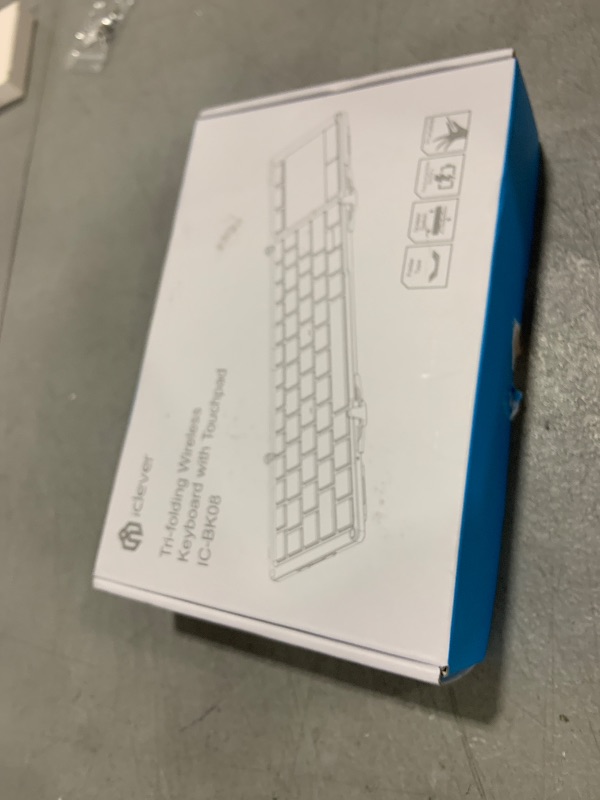 Photo 1 of iClever Foldable Keyboard, BK08 Bluetooth Keyboard with Sensitive Touchpad (Sync Up to 3 Devices), Tri-Folding Pocket-Sized for Windows Mac Android iOS
