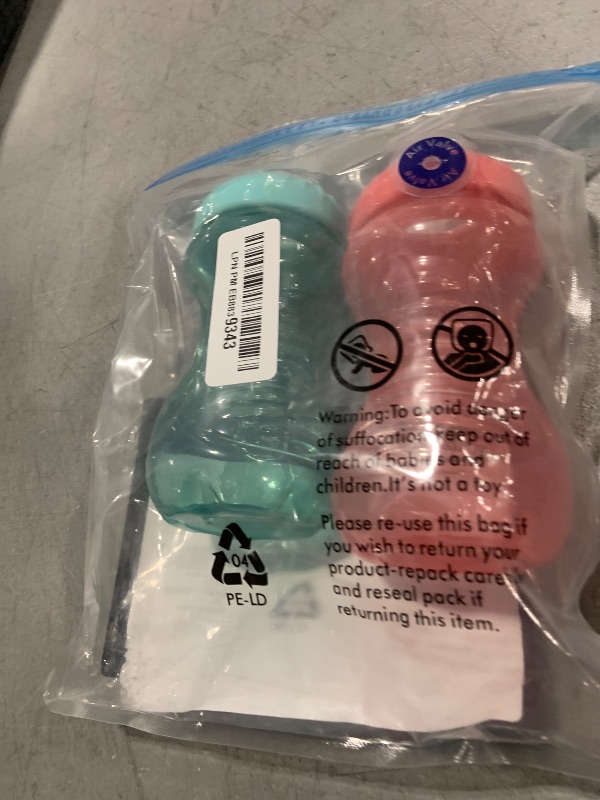 Photo 1 of Nuby 2 Pack Sippy Cups with Soft Spout - 10 Oz Toddler Cups Spill Proof with Easy Grip - Dishwasher Safe (Aqua & Coral)