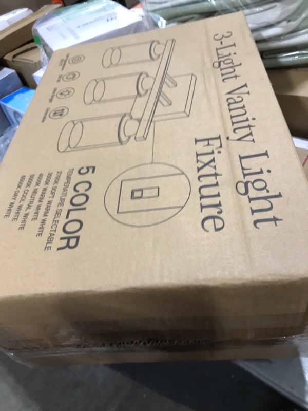 Photo 1 of Quntis Gold Bathroom Light Fixtures, 3 Light Modern Vanity Lights Over Mirror, 5 Colors & Stepless Dimmable LED Bathroom Lighting with Milk White Frosted Glass, 16 Inch (Bulbs Included)