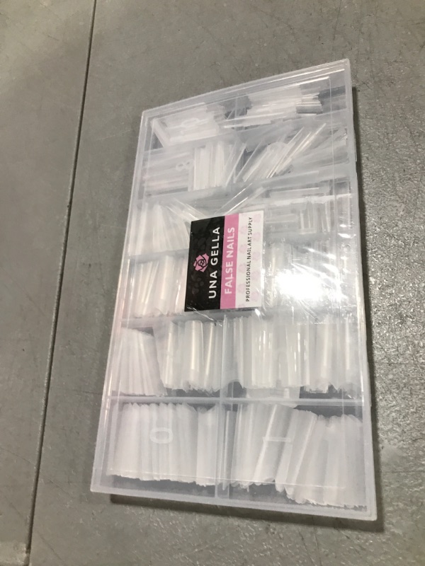 Photo 1 of UNA GELLA Extra Long Nail Tips Square 504pcs Double Side Pre-shape Square Nail Tips Gel Acrylic XL Fake Nails Half Cover Nails Tips for Nail Extensions Home DIY Nail Salon 12 Sizes