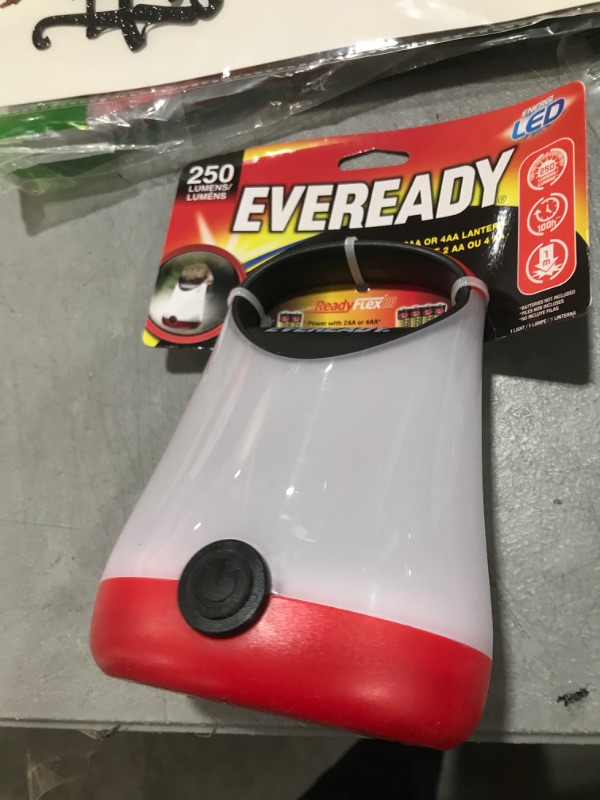 Photo 1 of Eveready LED Camping Lantern, Bright Battery Powered Lantern, Water Resistant Hurricane Supplies, 100 Hour Run-time, Pack of 1