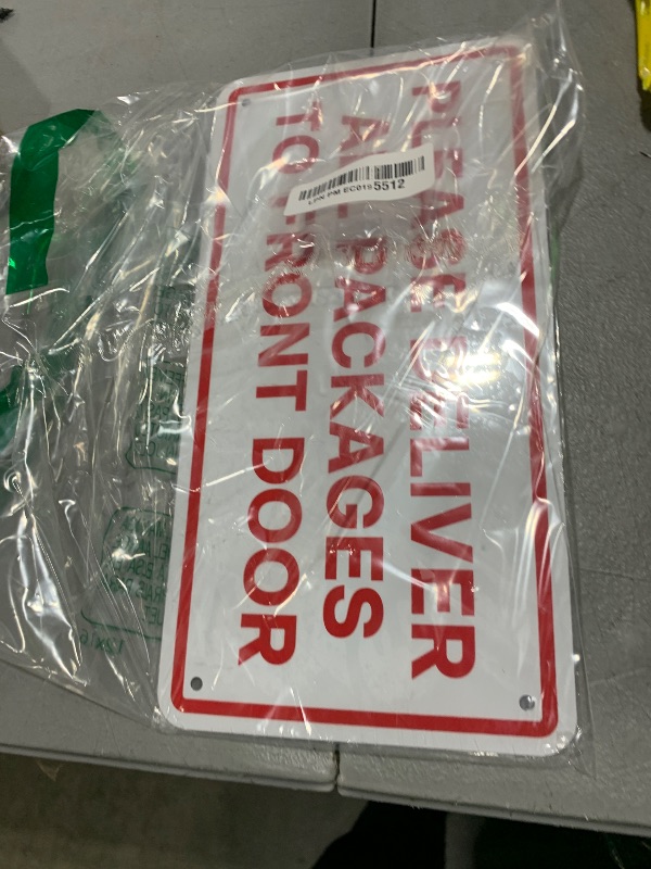 Photo 1 of Please Deliver Packages to Front Door Sign, 12" x 6" Aluminum Delivery Sign for Home, Office, Commercial Buildings