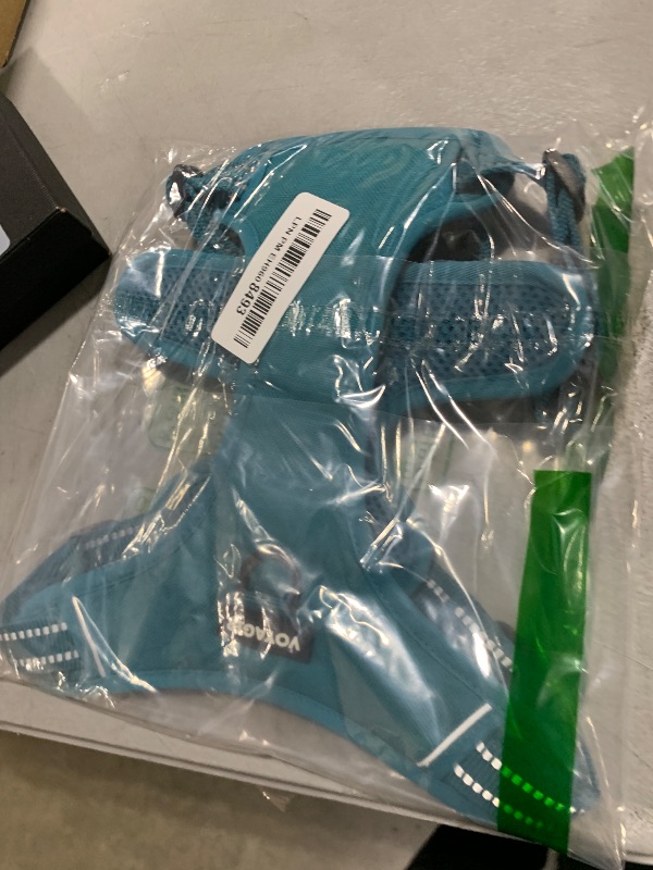 Photo 1 of Voyager No Pull Dog Harness for Small Dogs, Dual Leash Attachments, Adjustable Soft but Strong Pet Harness with 3M Reflective Technology, Turquoise Nylon, S (Chest: 16-20")