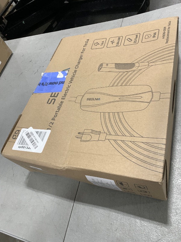 Photo 1 of Portable Level 1/2 EV Charger for Tesla, 16Amp NACS Car Charger with 110V-240V, 25FT Extension Cable, NEMA 6-20 Plug, NEMA 5-15 Adapter, Home Mobile Wall Connector EV Charging Station for Tesla Cars