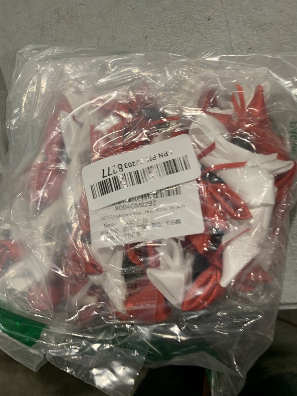 Photo 1 of 2025 Graduation Kukui Nut Leis Graduation Ribbon Beads Necklace Class of 2025 Graduation Gifts for High School Seniors College Party Accessories (Red White, 36 inch)