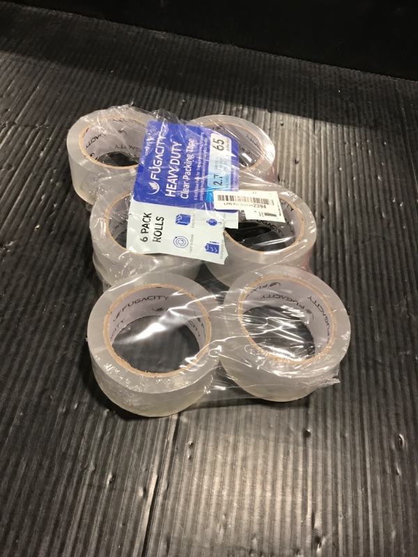 Photo 1 of FugaCity Clear Packing Tape Refills (6 Rolls),Heavy Duty Packaging Tape for Moving Sealing, Moving Supplies,2.7 Mil Thick, 1.88 in Wide,65 Yards PER Roll,Total 390 Yards