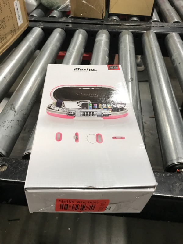 Photo 1 of Master Lock Pink Portable Small Lock Box, Set Your Own Lock Combination Portable Safe, Personal Travel Safe for Phone, Passport, Money, ?5900DPNK