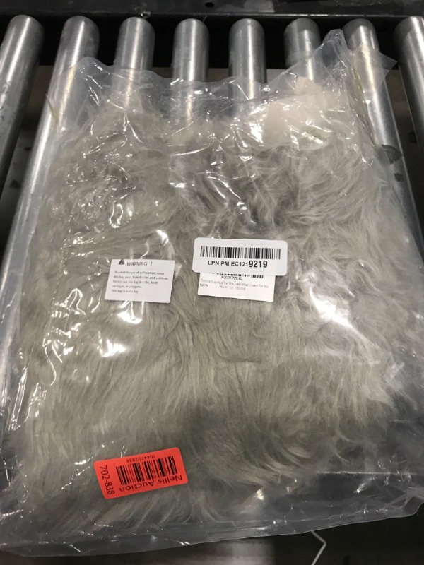 Photo 1 of duduta Gray Faux Sheepskin Chair Seat Covers, Fluffy Shag Fur Throw Rugs Room Decor 2x3 ft