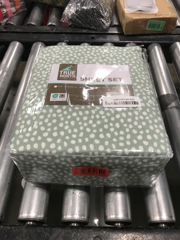 Photo 1 of True North by Sleep Philosophy Cozy Flannel Warm 100% Cotton Sheet - Novelty Print Animals Stars Cute Ultra Soft Cold Weather Bedding Set, Twin, Aqua Dots 3 Piece