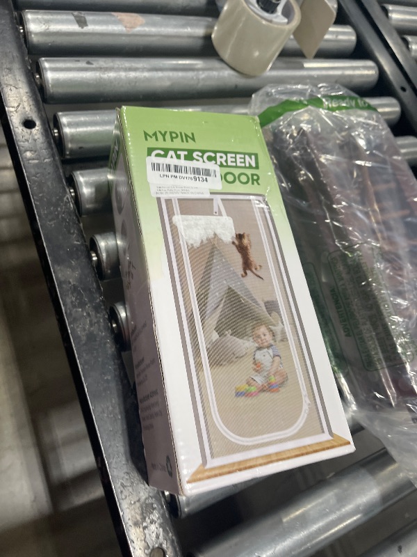 Photo 1 of Reinforced Cat Screen Door, 38X83” Heavy Duty Pets Proof Screen Door with Bilateral Zipper, Prevent Dogs Cats Running Out from Home, Bedroom, Living Room, Kitchen Patio Door (White)
