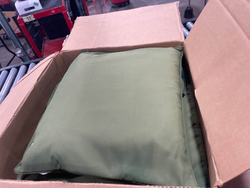 Photo 1 of Waterproof Outdoor Chair Cushions 24x24, Outdoor Cushions for Patio Furniture with Removable Cover, Outdoor Deep Seat Patio Cushion Set with Backrest for Sofa, Couch and Patio Chairs, Forest Green