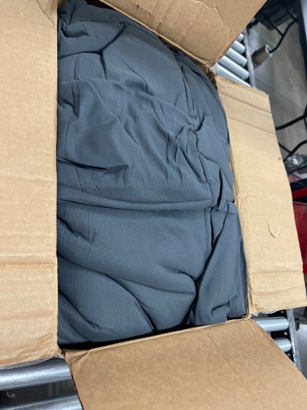 Photo 1 of KELTARO Oversized King Plus Comforter 128''x120'' - Extra Large Cooling All Seasons Down Alternative Lightweight Quilted Duvet Insert with Corner Tabs - Dark Grey