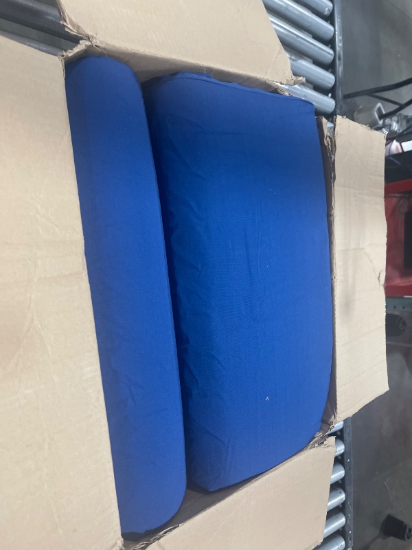 Photo 1 of idee-home Outdoor Chair Cushions Set of 2, Waterproof Outdoor Seat Cushions for Patio Furniture, Outside Replacement Chair Pad with Ties for Lawn Deck Porch, 24 x 24 Navy Blue