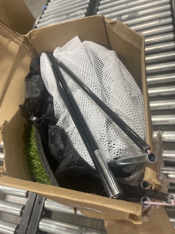 Photo 1 of Golf Net, 10x7FT All-in-1 Home Golf Hitting Aid Set with Foldable Tri-Turf Practice Mat for Backyard Driving Chipping Swing Training with Scoreboard/Target/Balls, Gifts for Him Dad and Men Golfer