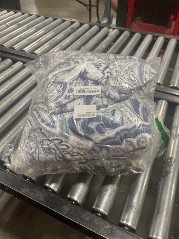 Photo 1 of Autumn Dream Cotton Bedspread Quilt Sets, 3 Pieces Reversible Comforter Coverlet Sets,Blue Floral Paisley,Queen Size