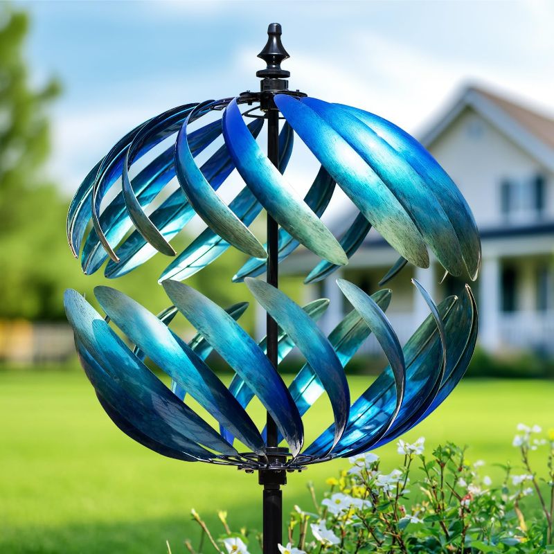 Photo 1 of LimeHill Wind Spinner for Yard and Garden - Large Metal Kinetic Wind Sculptures for Outdoor Decorations

