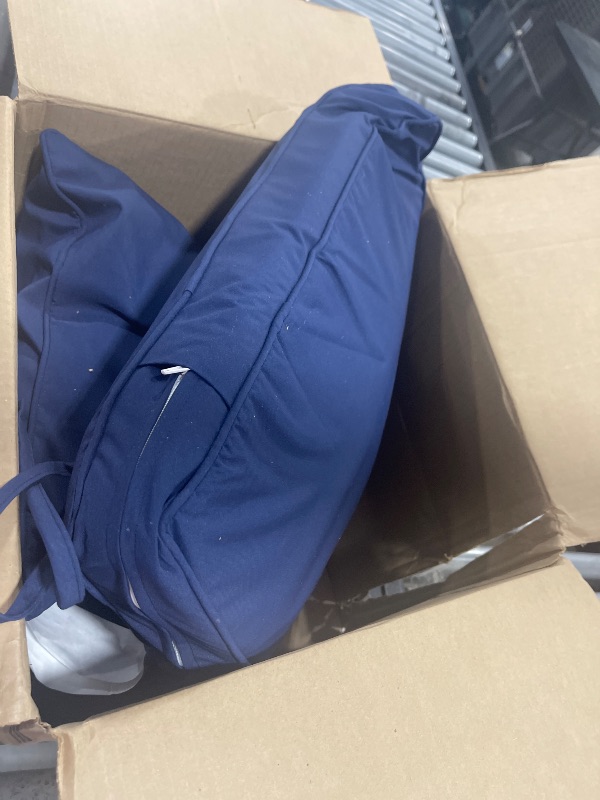 Photo 1 of downluxe Waterproof Outdoor Chair Cushions 22x22, Outdoor Cushions for Patio Furniture with Removable Cover, Outdoor Deep Seat Patio Cushion Set with Backrest for Sofa, Couch and Patio Chairs, Navy