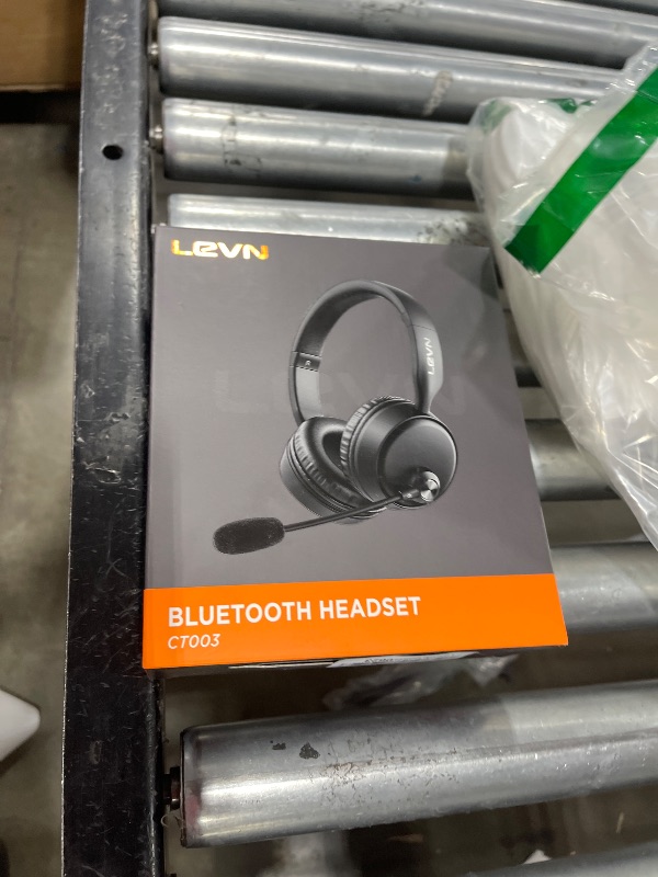 Photo 1 of LEVN Bluetooth Headset, Bluetooth Headphones with Microphone (AI Noise Cancelling), 60 Hrs Working Time Dual Connection Wireless Headset with Mic & Mute Button for Work/Phone/Call Center/PC/Laptop