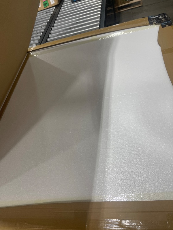 Photo 1 of [Tempered Glass] 46" x 55" Glass Chair Mat, Heavy Duty Hard Floor Mat with Round Corner and Polished Edge, Office Chair Mat for Carpet Office Home Hardwood Floor Desk