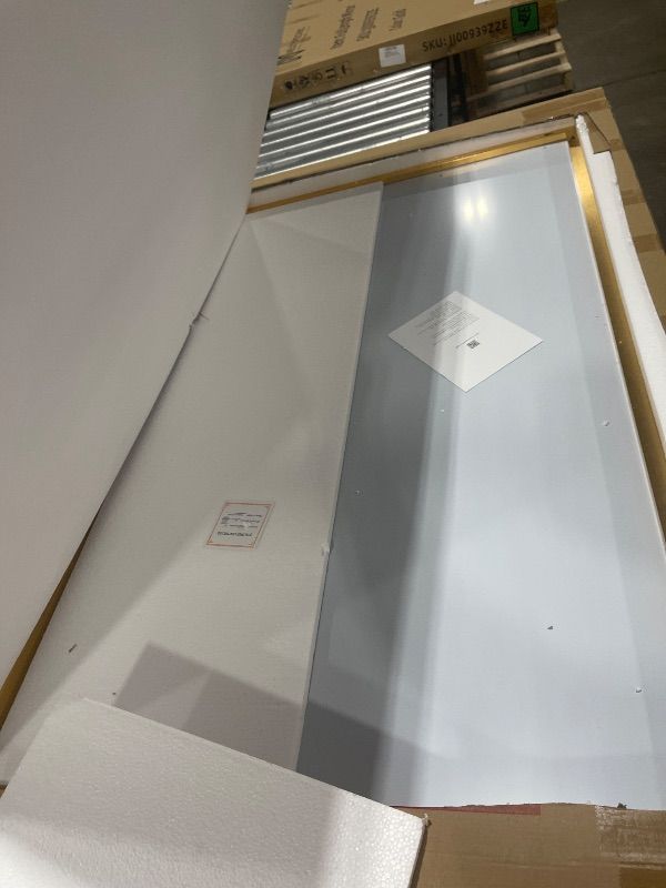 Photo 1 of NeuType Full Length Mirror Hanging or Leaning Against Wall, Large Rectangle Bedroom Mirror Floor Mirror Dressing Mirror Wall-Mounted Mirror, Aluminum Alloy Thin Frame, Gold 52"x32" No Stand