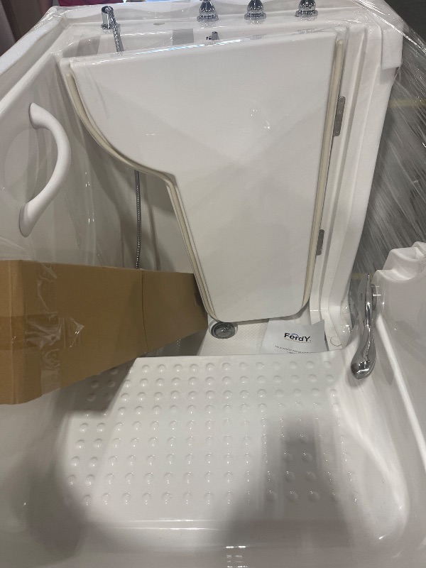 Photo 1 of FerdY Floridian 56" Walk-in Bathtub with Right-Side Door Opening and Quick Fill and Drain System, Rectangular Soaking Bathtub in White