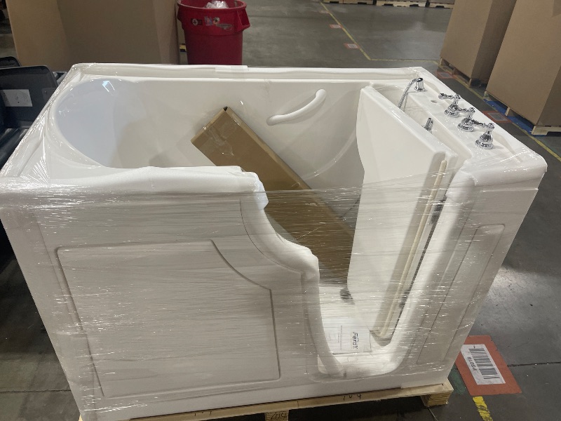 Photo 1 of FerdY Floridian 56" Walk-in Bathtub with Right-Side Door Opening and Quick Fill and Drain System, Rectangular Soaking Bathtub in White