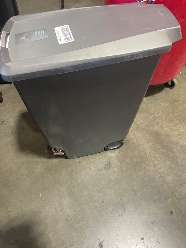 Photo 1 of simplehuman 40 Liter / 10.6 Gallon Slim Kitchen Step Trash Can With Secure Slide Lock, Grey Plastic