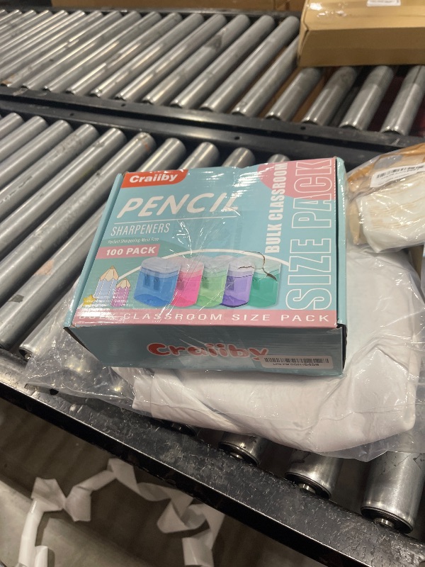 Photo 1 of 100 Pack Pencil Sharpeners Bulk - Colored Handheld Pencil Crayon Double Hole Sharpener, School Classroom Supplies