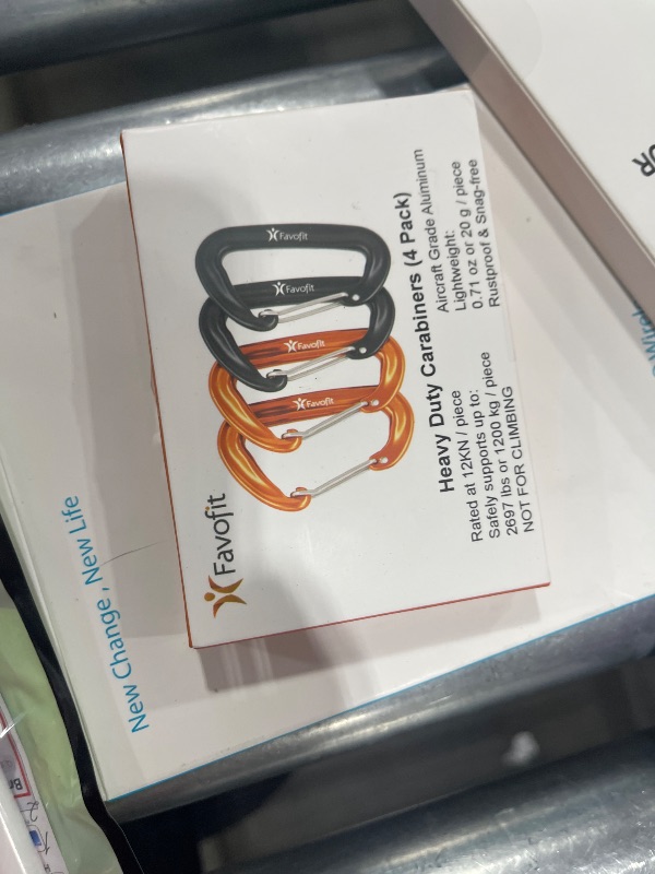 Photo 1 of 12KN Heavy Duty Carabiner Clips - Favofit 3.2'' Small Carbineers for Hiking Camping Hammocks Keys Keychains Dog Leashes - Ideal for Outdoor Enthusiasts