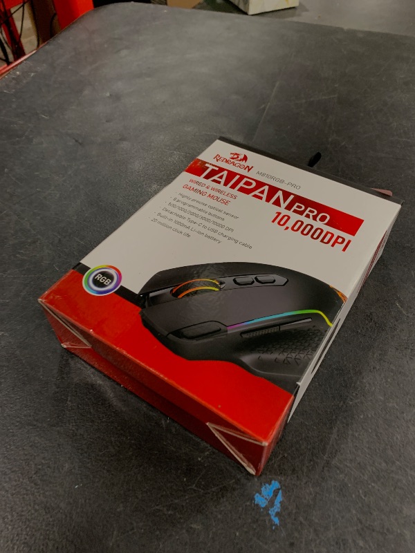 Photo 1 of Redragon M810 Pro Wireless Gaming Mouse, 10000 DPI Wired/Wireless Gamer Mouse w/Rapid Fire Key, 8 Macro Buttons, 45-Hour Reliable Power Capacity and RGB Backlit for PC/Mac/Laptop