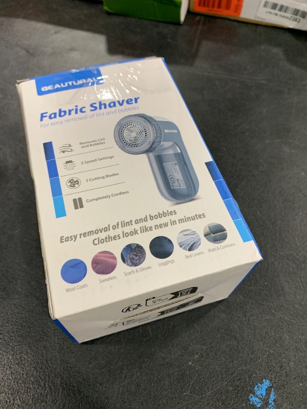 Photo 1 of BEAUTURAL Fabric Shaver and Lint Remover, Sweater Defuzzer with 2-Speeds, 2 Replaceable Stainless Steel Blades, Battery Operated, Remove Clothes Fuzz, Lint Balls, Pills, Bobbles Gray