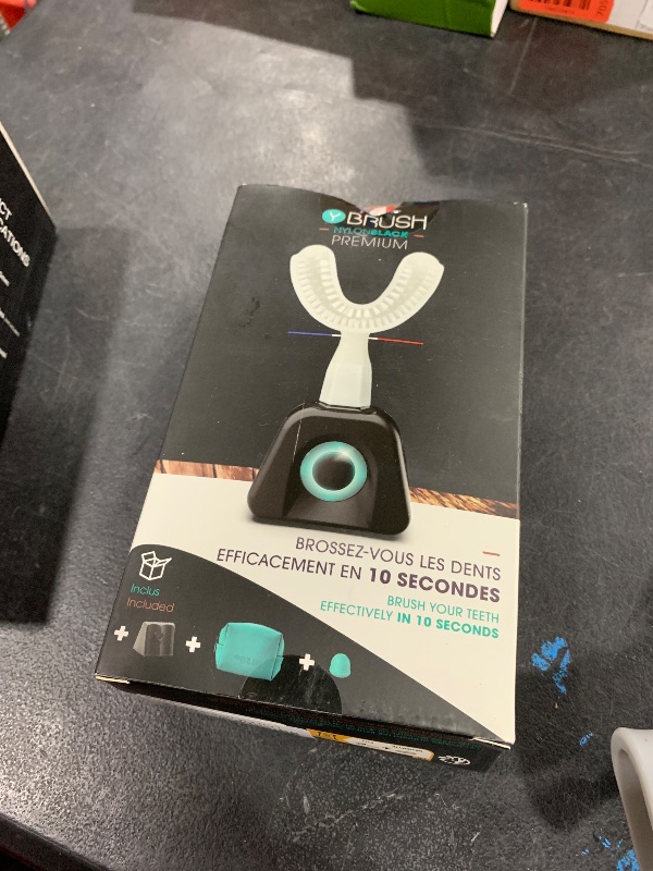 Photo 1 of Y-Brush - Electric Toothbrush - Y-Shaped Brush - 3 Months Battery Life - NylonBlack Premium Pack