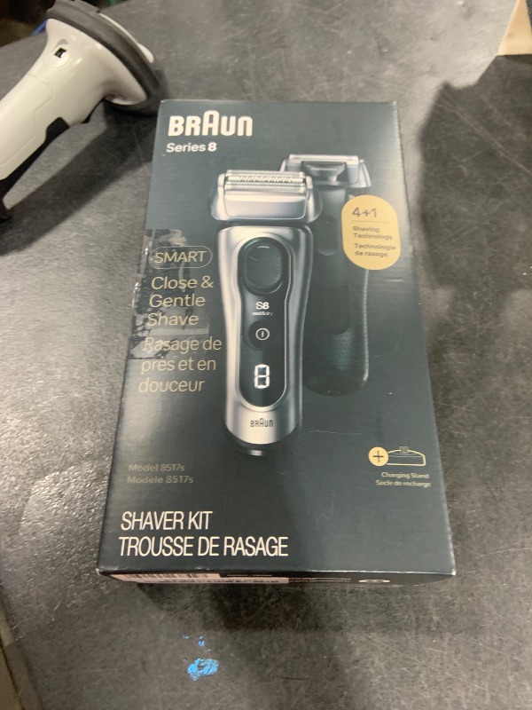 Photo 1 of Braun Series 8 Electric Razor for Men, with 4+1 Shaving Elements & Precision Long Hair Trimmer, Close & Gentle Even on Dense Beards, Wet & Dry Electric Razor with 60min Runtime, 8517s Galvano Silver