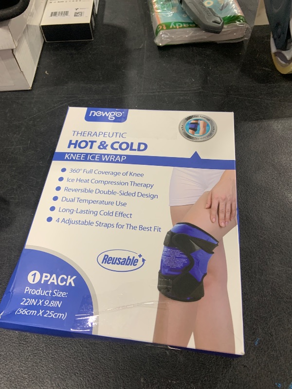 Photo 1 of NEWGO Ice Pack for Knee Replacement Surgery, Reusable Gel Cold Pack Wrap Around Entire Knee Ice Pack Wrap for Injuries, Pain Relief, Meniscus Tear, ACL, Swelling
