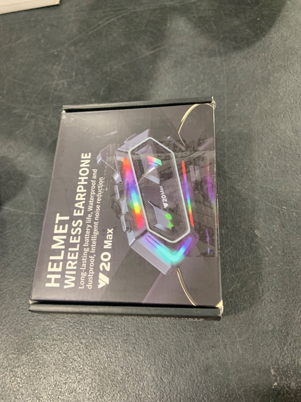 Photo 1 of BTQILEYOO Y20MAX Motorcycle Helmet Bluetooth Headset, Flash Color RGB Lighting Effect, Bluetooth 5.3 Headphone, Smart Noise Reduction, HiFi Level Sound Quality, IPX6, Compatible with All Helmets