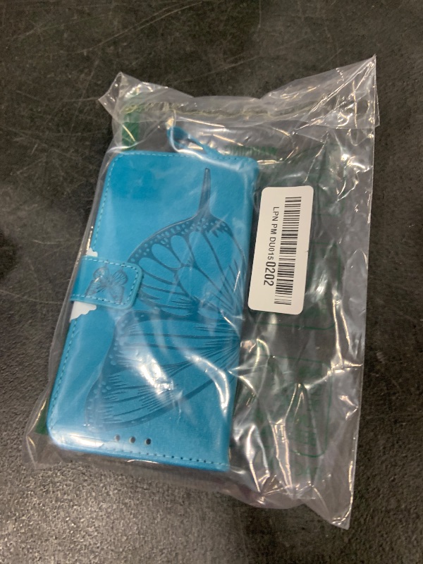 Photo 1 of Phone Case for iPhone XR Wallet,Card Holder [Kickstand][Wrist Strap] Butterfly Floral Embossed for Women PU Leather Flip Protective Cover for iPhone XR Cases 2021 (Blue)