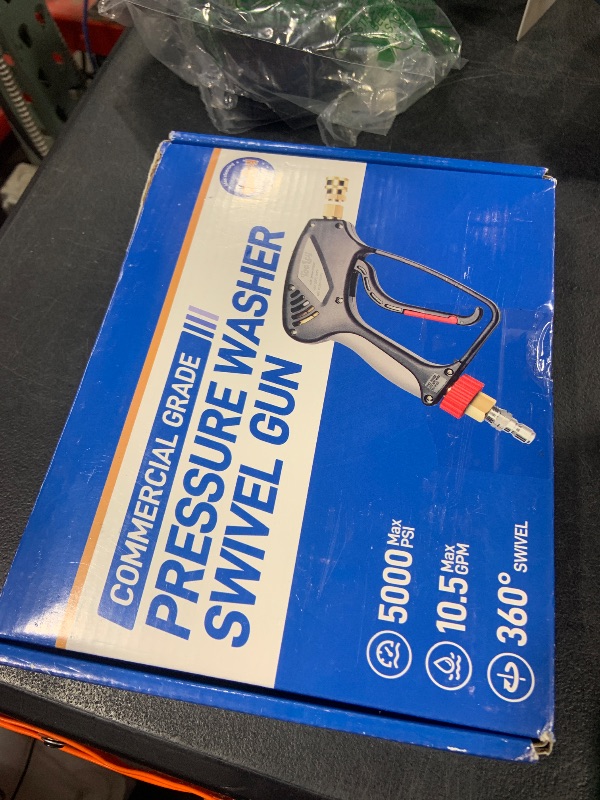 Photo 1 of TOOLCY Pressure Washer Short Gun, Commercial 5000 PSI / 10.5 GPM with Nozzle Tips, 3/8" Swivel USA-NPT Thread x Quick Socket, Sturdy Design for Gas Power Washer