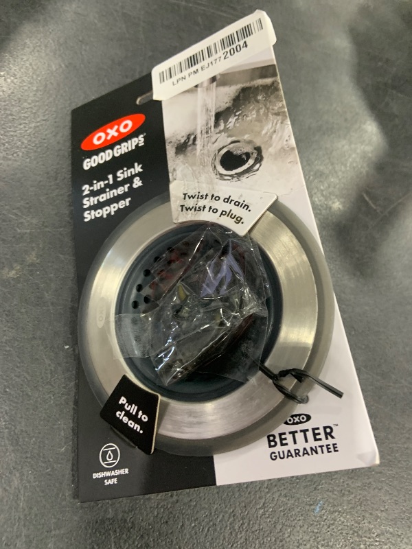 Photo 1 of OXO Good Grips 2-in-1 Sink Strainer Stopper, Black