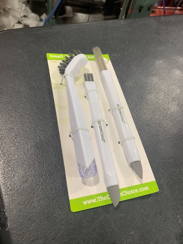 Photo 1 of Small Cleaning Brush Set 3pcs—Crevice Brushes for Cleaning—Scrub Brushes Set with Silicone Tipped Scrub Brush—Stiff Handle Miniature Cleaning Brush for Kitchen Uensils, Tight Spaces, Tub, Shower