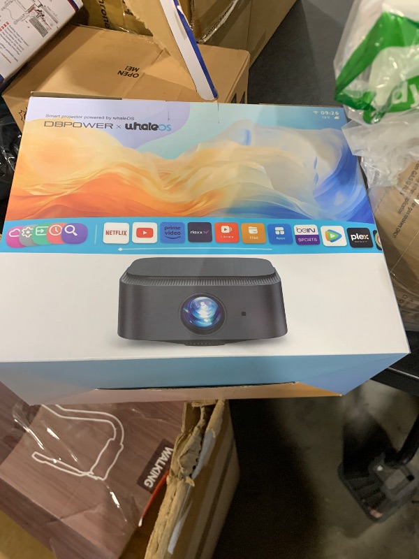 Photo 1 of [2025 Netflix-Official | 386+ Built-in Apps] DBPOWER E2 Smart Projector with WiFi and Bluetooth, Mini Projector 4K Support with Netflix, Youtube, Disney+, Hulu, Max, Crunchyroll w Portable Case