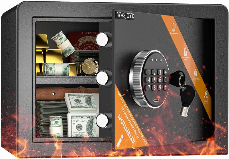 Photo 1 of WASJOYE Security Home Safe Box - Cabinet Safe with Digital Keypad Safety Key Lock, 1.2 Cu Ft Safes Box for Home Business Office Hotel Money Document Jewellery Medicine Passport Watch Storage
