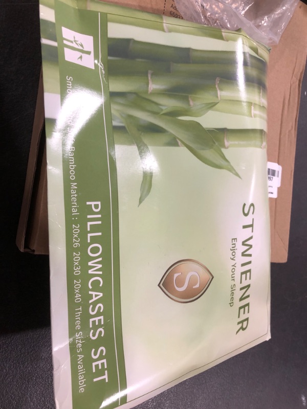 Photo 1 of 100% Viscose Made from Bamboo Breathable Pillowcases Queen Size Set of 2-Pack for Hot Sleepers and Night Sweats- Softness and Cooling Pillow Cases-Envelope Closure ?Black -20 x 30 Inches?