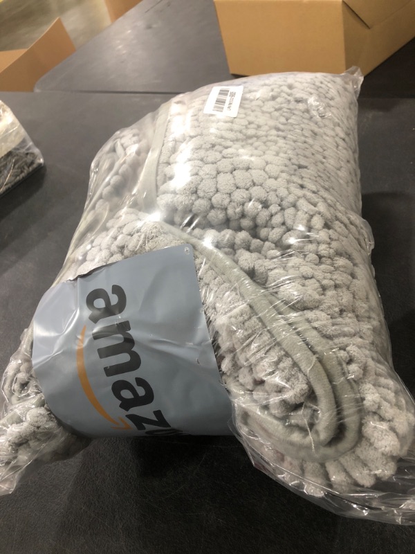 Photo 1 of TENGTENGLINK Bath Mats for Bathroom Sets,2 Piece Bath Rugs,Thick Soft Chenille Floor Mats,Non Slip Shower Mats Ultra Water Absorbent Doormat.(Light Grey,16x24 Plus 20x32)